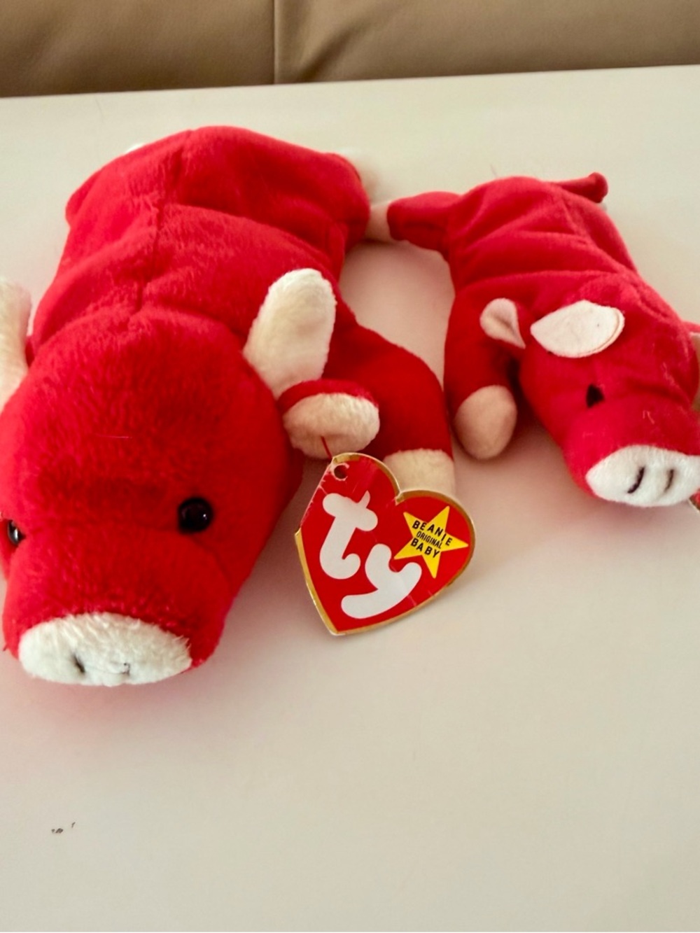 TY Beanie Baby Set OG Snort and mini Snort